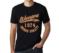 Homme Tee-Shirt Guerriers Depuis 1974 - Warriors Since 1974 - 51 Ans T-Shirt Graphique Idée Cadeau 51e Anniversaire Vintage Année 1974 Nouveauté Noir Profond L