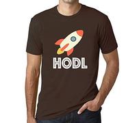 Homme Tee-Shirt HODL to The Moon Crypto Funny Traders T-Shirt Graphique Éco-Responsable Vintage Cadeau Nouveauté Chocolat L