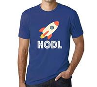 Homme Tee-Shirt HODL to The Moon Crypto Funny Traders T-Shirt Graphique Éco-Responsable Vintage Cadeau Nouveauté Royal XL
