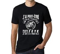 Homme Tee-Shirt J’AI Peut-Étre L’air De T’écouter mais dans Ma Tete Je suis sur Mon Vélo T-Shirt Graphique Éco-Responsable Vintage Cadeau Nouveauté Noir Profond XL