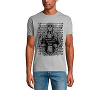 Homme Tee-Shirt - Jason Voorhees Mugshot - Crystal Lake Pd 80s - 80 Ans T-Shirt Graphique Idée Cadeau 80e Anniversaire Vintage Année 1944 Nouveauté Gris Pur M