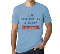 Homme Tee-Shirt Je Ne Vieillis Pas Je Prends De La Valeur T-Shirt Graphique Éco-Responsable Vintage Cadeau Nouveauté Ciel XL