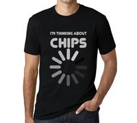 Homme Tee-Shirt Je Pense À Des Chips - I'm Thinking About Chips - T-Shirt Graphique Éco-Responsable Vintage Cadeau Nouveauté