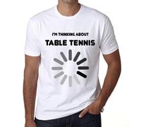 Homme Tee-Shirt Je Pense Au Tennis De Table - I'm Thinking About Table Tennis - T-Shirt Graphique Éco-Responsable Vintage Cadeau Nouveauté
