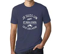 Homme Tee-Shirt Je suis Un Papa Et Beau Papa Qui Déchire T-Shirt Graphique Éco-Responsable Vintage Cadeau Nouveauté Denim L
