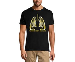 Homme Tee-Shirt La Course À Pied Me Garde en Vie Coureur - Running Keeps Me Alive Runner - T-Shirt Graphique Éco-Responsable Vintage Cadeau Nouveauté Noir Profond L