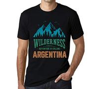 Homme Tee-Shirt La Nature Sauvage L'Aventure Appelle L'Argentine - Wilderness, Adventure is Calling Argentina - T-Shirt Graphique Éco-Responsable Vintage Cadeau Nouveauté Noir Profond XL