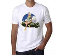 Homme Tee-Shirt La Pin-Up De L'armée Vole La Bombe Blonde - Army Pin-Up Fly Blonde Bombshell - T-Shirt Graphique Éco-Responsable Vintage Cadeau Nouveauté