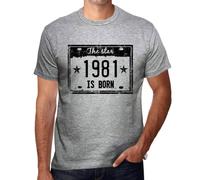 Homme Tee-Shirt La Star Est Née En 1981 - The Star Is Born In 1981 - 43 Ans T-Shirt Graphique Idée Cadeau 43e Anniversaire Vintage Année 1981 Nouveauté