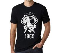 Homme Tee-Shirt Le Baseball Depuis 1960 - Baseball Since 1960 - 65 Ans T-Shirt Graphique Idée Cadeau 65e Anniversaire Vintage Année 1960 Nouveauté Noir Profond M