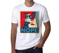 Homme Tee-Shirt Le Chat Grincheux Non - Grumpy Cat Nope - T-Shirt Graphique Éco-Responsable Vintage Cadeau Nouveauté