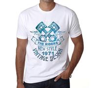 Homme Tee-Shirt Le Nouveau Style Des Motocyclistes Depuis 1971 - Motorcycle Riders New Style Since 1971 - 53 Ans T-Shirt Graphique Idée Cadeau 53e Anniversaire Vintage Année 1971 Nouveauté