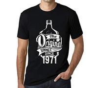 Homme Tee-Shirt Le Pécheur Originel Depuis 1971 - The Original Sinner Since 1971 - 55 Ans T-Shirt Graphique Idée Cadeau 55e Anniversaire Vintage Année 1971 Nouveauté Noir Profond M