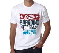 Homme Tee-Shirt Le Skateboard Urbain Depuis 1961 - Urban Skateboard Since 1961 - 63 Ans T-Shirt Graphique Idée Cadeau 63e Anniversaire Vintage Année 1961 Nouveauté