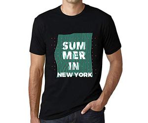 Homme Tee-Shirt L'Été À New York - Summer in New York - T-Shirt Graphique Éco-Responsable Vintage Cadeau Nouveauté Noir Profond XXL
