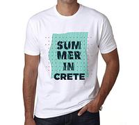 Homme Tee-Shirt L'Été en Crète - Summer in Crete - T-Shirt Graphique Éco-Responsable Vintage Cadeau Nouveauté Blanc XXL