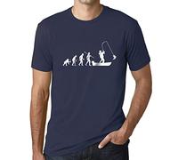Homme Tee-Shirt L'Évolution du Pêcheur - Evolution of The Fisherman - T-Shirt Graphique Éco-Responsable Vintage Cadeau Nouveauté French Marine XXL