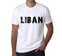 Homme Tee-Shirt Liban T-Shirt Graphique Éco-Responsable Vintage Cadeau Nouveauté Blanc M