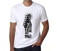 Homme Tee-Shirt - Live Fast, Never Die Guitar And Rock & Roll Since 1961 - 63 Ans T-Shirt Graphique Idée Cadeau 63e Anniversaire Vintage Année 1961 Nouveauté