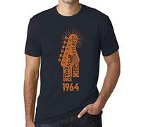 Homme Tee-Shirt - Live Fast, Never Die Guitar and Rock & Roll Since 1964 - 62 Ans T-Shirt Graphique Idée Cadeau 62e Anniversaire Vintage Année 1964 Nouveauté Marine 3XL