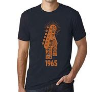 Homme Tee-Shirt - Live Fast, Never Die Guitar and Rock & Roll Since 1965 - 61 Ans T-Shirt Graphique Idée Cadeau 61e Anniversaire Vintage Année 1965 Nouveauté Marine XXL