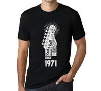 Homme Tee-Shirt - Live Fast, Never Die Guitar And Rock & Roll Since 1971 - 53 Ans T-Shirt Graphique Idée Cadeau 53e Anniversaire Vintage Année 1971 Nouveauté