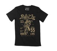 Homme Tee-Shirt - Live Ride Motorcycles - Custom Motors Created In 1955 - 69 Ans T-Shirt Graphique Idée Cadeau 69e Anniversaire Vintage Année 1955 Nouveauté