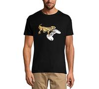 Homme Tee-Shirt - Lizard on Gamepad, Game Controller, Gaming Apparel - Humor Joke - T-Shirt Graphique Éco-Responsable Vintage Cadeau Nouveauté Noir Profond S