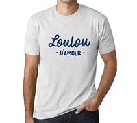Homme Tee-Shirt Loulou d'amour T-Shirt Graphique Éco-Responsable Vintage Cadeau Nouveauté Blanc Chiné XL