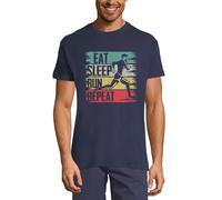 Homme Tee-Shirt Manger Dormir Courir Répéter - Coureur - Eat Sleep Run Repeat - Runner - T-Shirt Graphique Éco-Responsable Vintage Cadeau Nouveauté