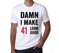 Homme Tee-Shirt Merde J'ai Fait En Sorte Que 41 Soit Bien - Damn I Make 41 Look Good - 41 Ans T-Shirt Graphique Idée Cadeau 41e Anniversaire Vintage Année 1983 Nouveauté