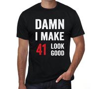 Homme Tee-Shirt Merde J'ai Fait En Sorte Que 41 Soit Bien - Damn I Make 41 Look Good - 41 Ans T-Shirt Graphique Idée Cadeau 41e Anniversaire Vintage Année 1983 Nouveauté