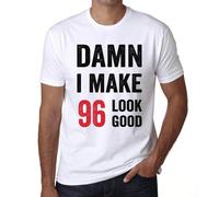 Homme Tee-Shirt Merde J'ai Fait En Sorte Que 96 Ait L'air Bien - Damn I Make 96 Look Good - 96 Ans T-Shirt Graphique Idée Cadeau 96e Anniversaire Vintage Année 1928 Nouveauté