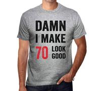 Homme Tee-Shirt Merde J'ai L'air D'avoir 70 Ans - Damn I Make 70 Look Good - 70 Ans T-Shirt Graphique Idée Cadeau 70e Anniversaire Vintage Année 1954 Nouveauté