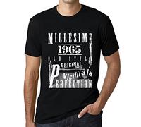 Homme Tee-Shirt Millésime Vieilli à la Perfection 1965 60 Ans T-Shirt Graphique Idée Cadeau 60e Anniversaire Vintage Année 1965 Nouveauté Noir Profond XL