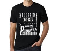 Homme Tee-Shirt Millésime Vieilli à la Perfection 1968 57 Ans T-Shirt Graphique Idée Cadeau 57e Anniversaire Vintage Année 1968 Nouveauté Noir Profond M