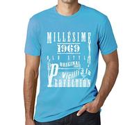 Homme Tee-Shirt Millésime Vieilli à la Perfection 1969 57 Ans T-Shirt Graphique Idée Cadeau 57e Anniversaire Vintage Année 1969 Nouveauté Bleu Atoll XXL