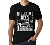Homme Tee-Shirt Millésime Vieilli à la Perfection 1975 50 Ans T-Shirt Graphique Idée Cadeau 50e Anniversaire Vintage Année 1975 Nouveauté Noir Profond M