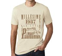 Homme Tee-Shirt Millésime Vieilli à la Perfection 1987 39 Ans T-Shirt Graphique Idée Cadeau 39e Anniversaire Vintage Année 1987 Nouveauté Naturel L