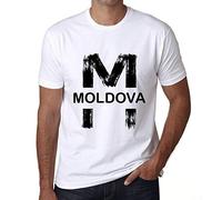 Homme Tee-Shirt Moldavie - Moldova - T-Shirt Graphique Éco-Responsable Vintage Cadeau Nouveauté Blanc L
