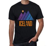 Homme Tee-Shirt Montagne Islande - Mountain Iceland - T-Shirt Graphique Éco-Responsable Vintage Cadeau Nouveauté Noir Profond L
