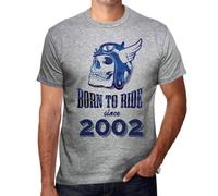 Homme Tee-Shirt Né Pour Rouler Depuis 2002 - Born To Ride Since 2002 - 22 Ans T-Shirt Graphique Idée Cadeau 22e Anniversaire Vintage Année 2002 Nouveauté