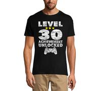 Homme Tee-Shirt Niveau 30 Débloqué - 30ème - Level 30 Achievement Unlocked - 30th - 30 Ans T-Shirt Graphique Idée Cadeau 30e Anniversaire Vintage Année 1994 Nouveauté
