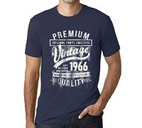 Homme Tee-Shirt - Original Parts (Mostly) Aged to Perfection 1966 - 60 Ans T-Shirt Graphique Idée Cadeau 60e Anniversaire Vintage Année 1966 Nouveauté French Marine XXL