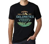 Homme Tee-Shirt - Outdoor Adventure, Wilderness, Mountain Explorer Dolomites - T-Shirt Graphique Éco-Responsable Vintage Cadeau Nouveauté Noir Profond M