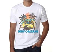 Homme Tee-Shirt Palmier Soleil Été À La Nouvelle-Orléans - Palm, Sunshine, Summer In New Orleans - T-Shirt Graphique Éco-Responsable Vintage Cadeau Nouveauté