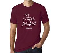 Homme Tee-Shirt Papa Parfait Le Seul L'unique T-Shirt Graphique Éco-Responsable Vintage Cadeau Nouveauté Bordeaux XL