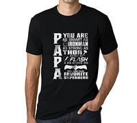 Homme Tee-Shirt Papa Super-Héros Préféré - Favorite Superhero Papa - T-Shirt Graphique Éco-Responsable Vintage Cadeau Nouveauté Noir Profond XL