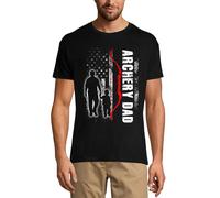 Homme Tee-Shirt Papa Tireur À L'arc - Chemise Avec Drapeau Américain - Papa Et Fils - Archery Dad - American Flag Shirt - Daddy And Son - T-Shirt Graphique Éco-Responsable Vintage Cadeau Nouveauté