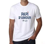 Homme Tee-Shirt Papi d'amour T-Shirt Graphique Éco-Responsable Vintage Cadeau Nouveauté Blanc L
